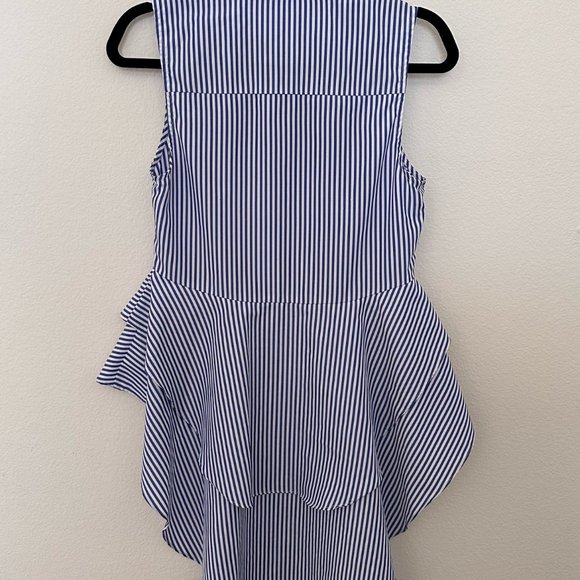 English Factory Blue Stripe Womens Button up Shirt Blouse Tunic Size Small - Picture 2 of 4